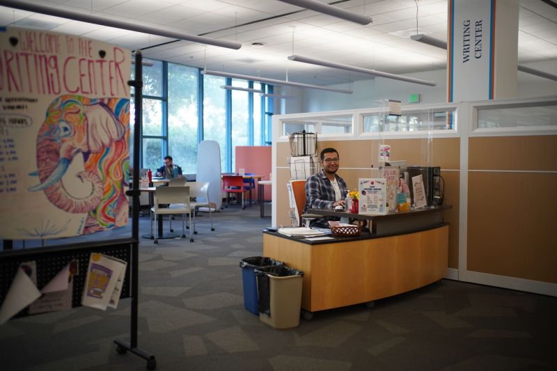 students working at desks