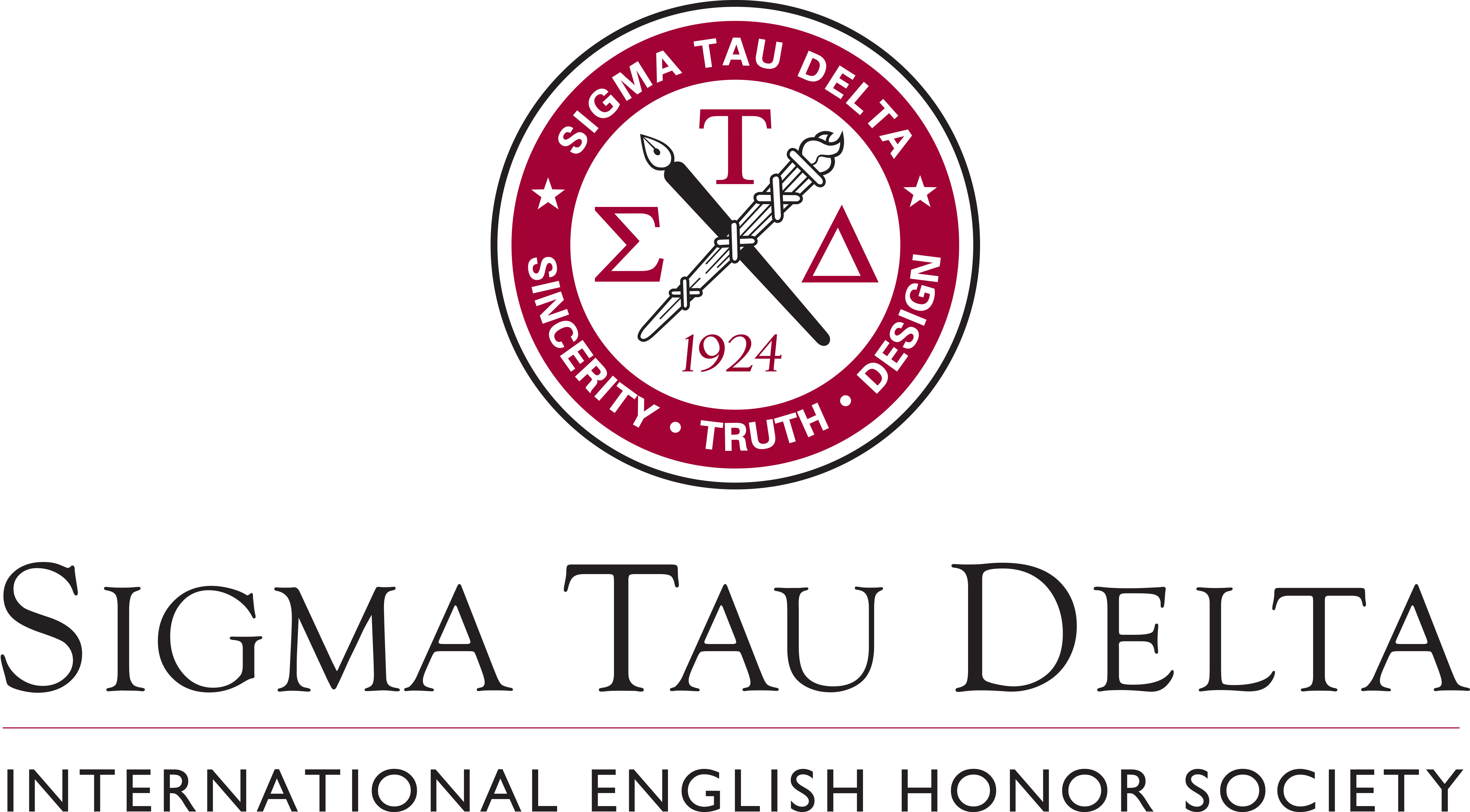 Sigma Tau Delta red and black logo